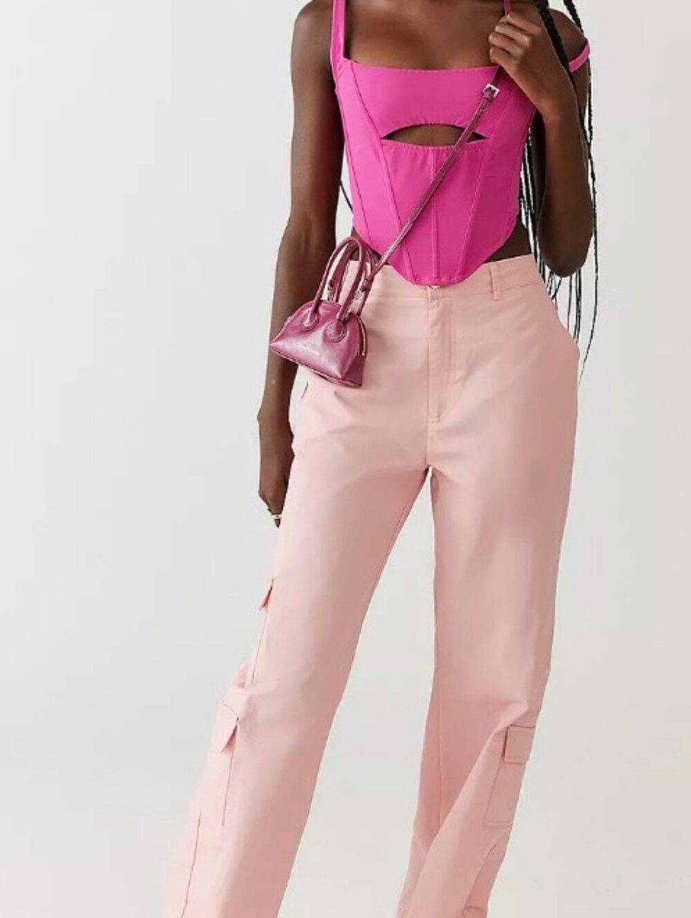 Out From Under Fairy Corset Peekaboo Satin Top Pink Large Festival Evening Out
